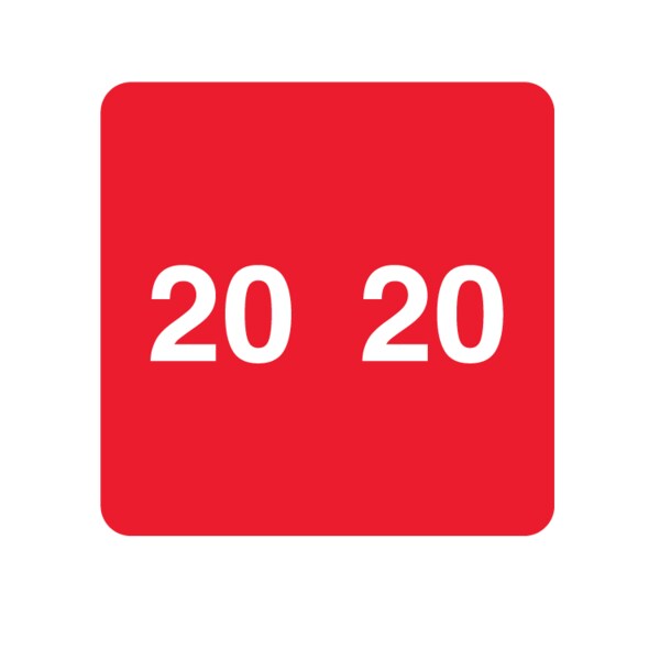 2020 Barkley Year Bands 1-7/8" x 1-7/8" Red Reverse